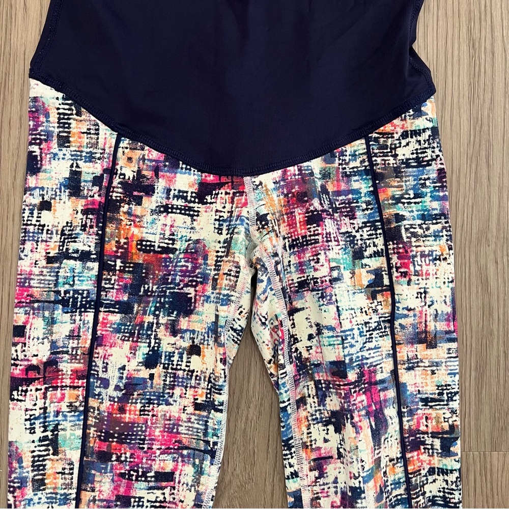 Pinkblush Multicolor Patterned Maternity Leggings… - image 3